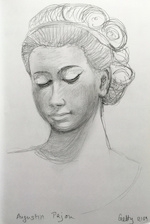 drawing of a bust